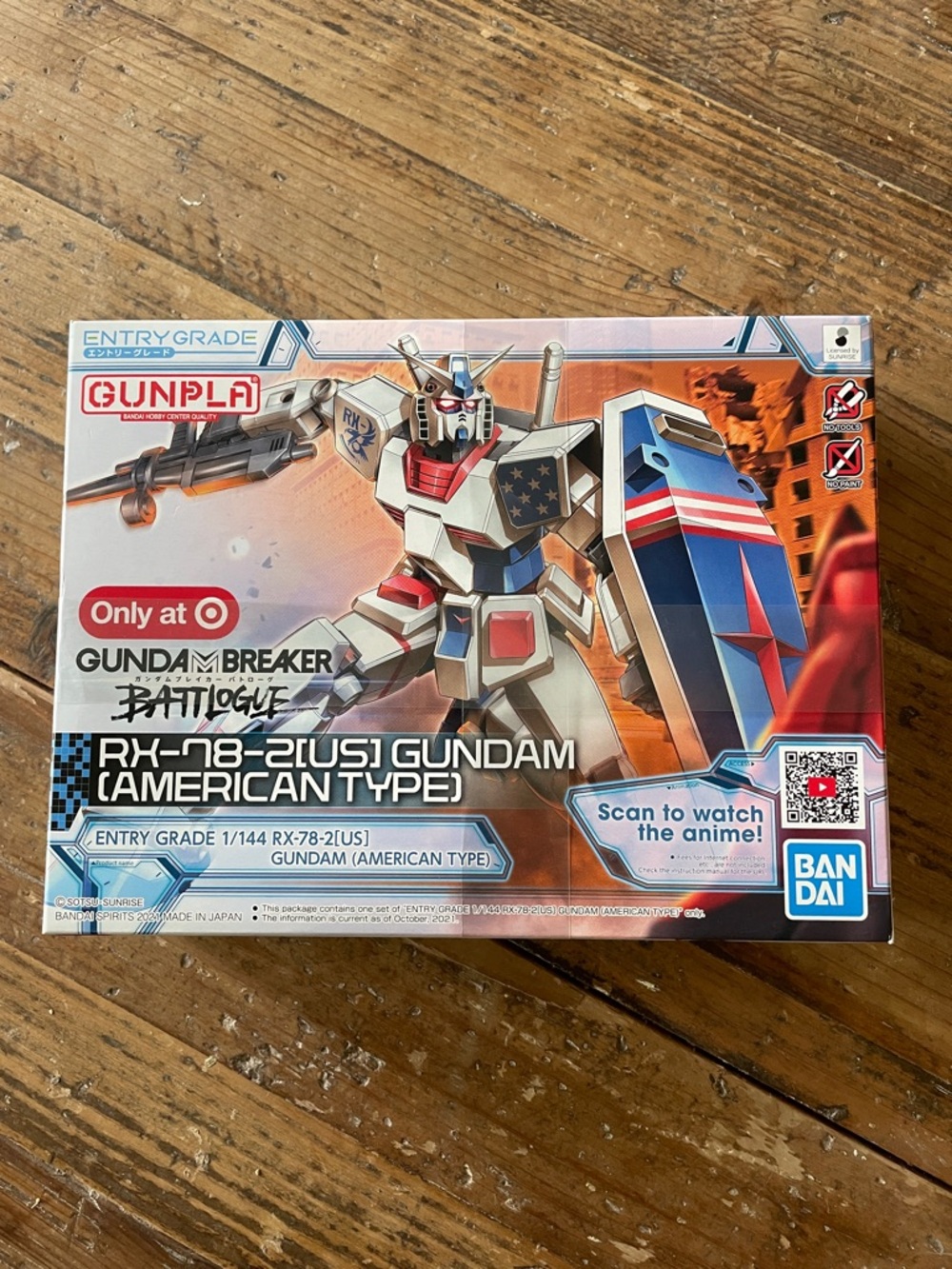 Target exclusive Bandai Gunpla RX-78-2[US] Gundam Model Kit - Red, White & Blue